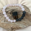Rose Quartz & Lava Bead Bracelet