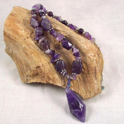 Amethyst Necklace with chunk pendant
